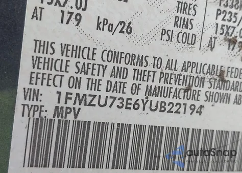 2000 Ford Explorer Xlt z USA, uszkodzony, nr VIN 1FMZU73E6YUB22194